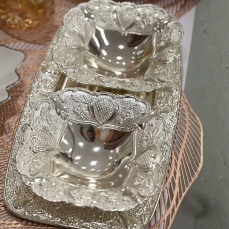 German silver 2 Bowls 1Tray set