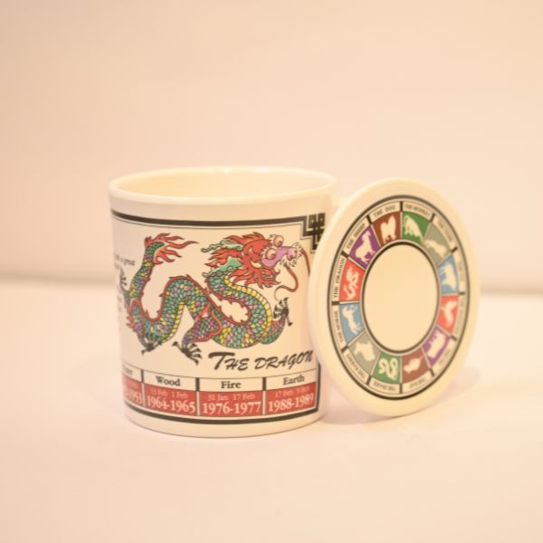 Dragon Print Melamine Coffee Mug with coaster