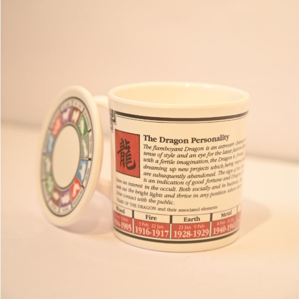 Dragon Print Melamine Coffee Mug with coaster - Image 2