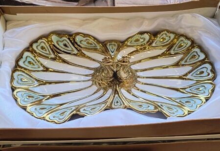 Lp 422 La Platina  Ceramic Peacock platter  Mix colour