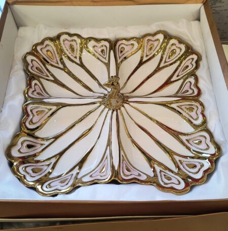Lp 421 La Platina  Ceramic Peacock platter  Mix colour