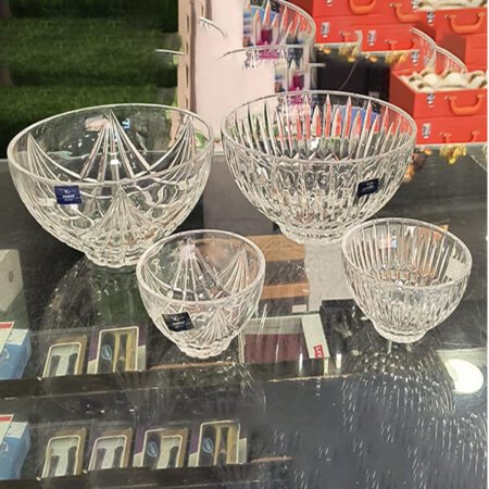 Glass Bowl set 2 Dessert bowl, 2 Serving bowl