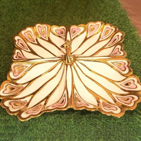 peacock ceramic platter set